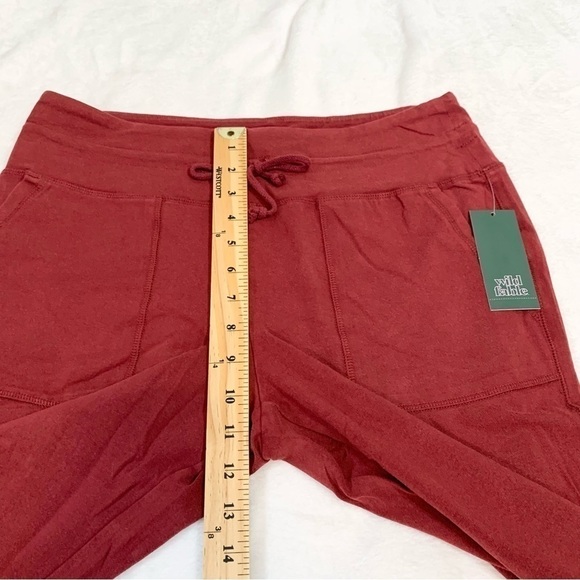 NEW Wild Fable Maroon pull on elastic waist drawstring tapered leg joggers - Picture 4 of 9
